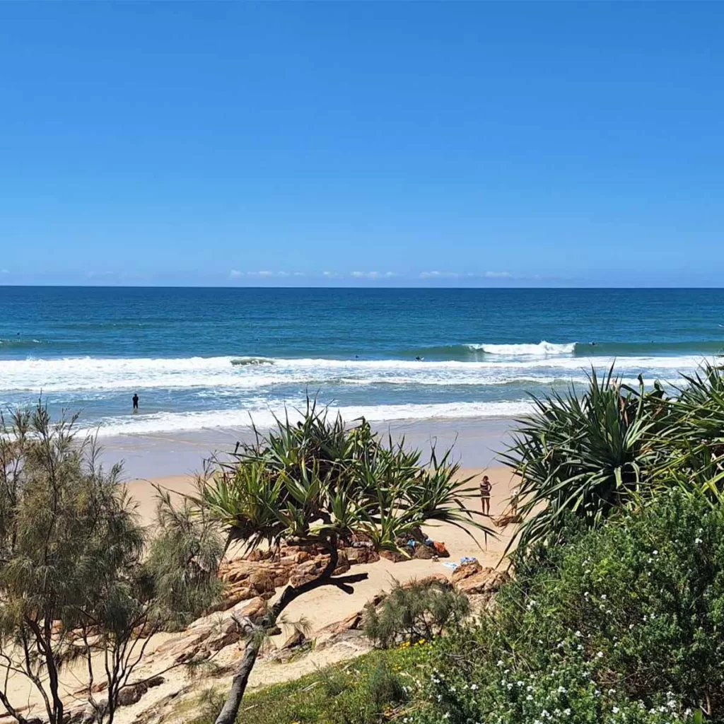 view from coolum beach bar